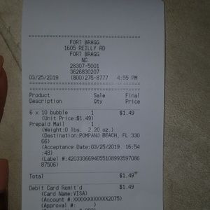 Receipt for @mimi7671